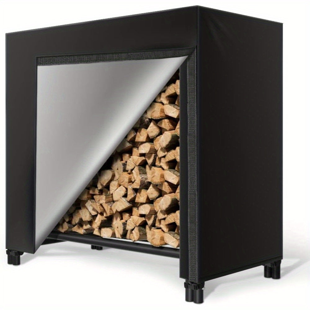 Waterproof Firewood Cover Set with Lid and Tote Bag for Outdoor Fire Pit Storage