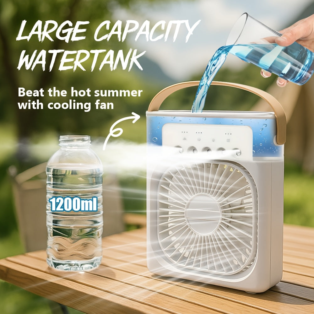 Portable USB Cooling Fan with Adjustable Speeds for Desktop and Outdoor Use