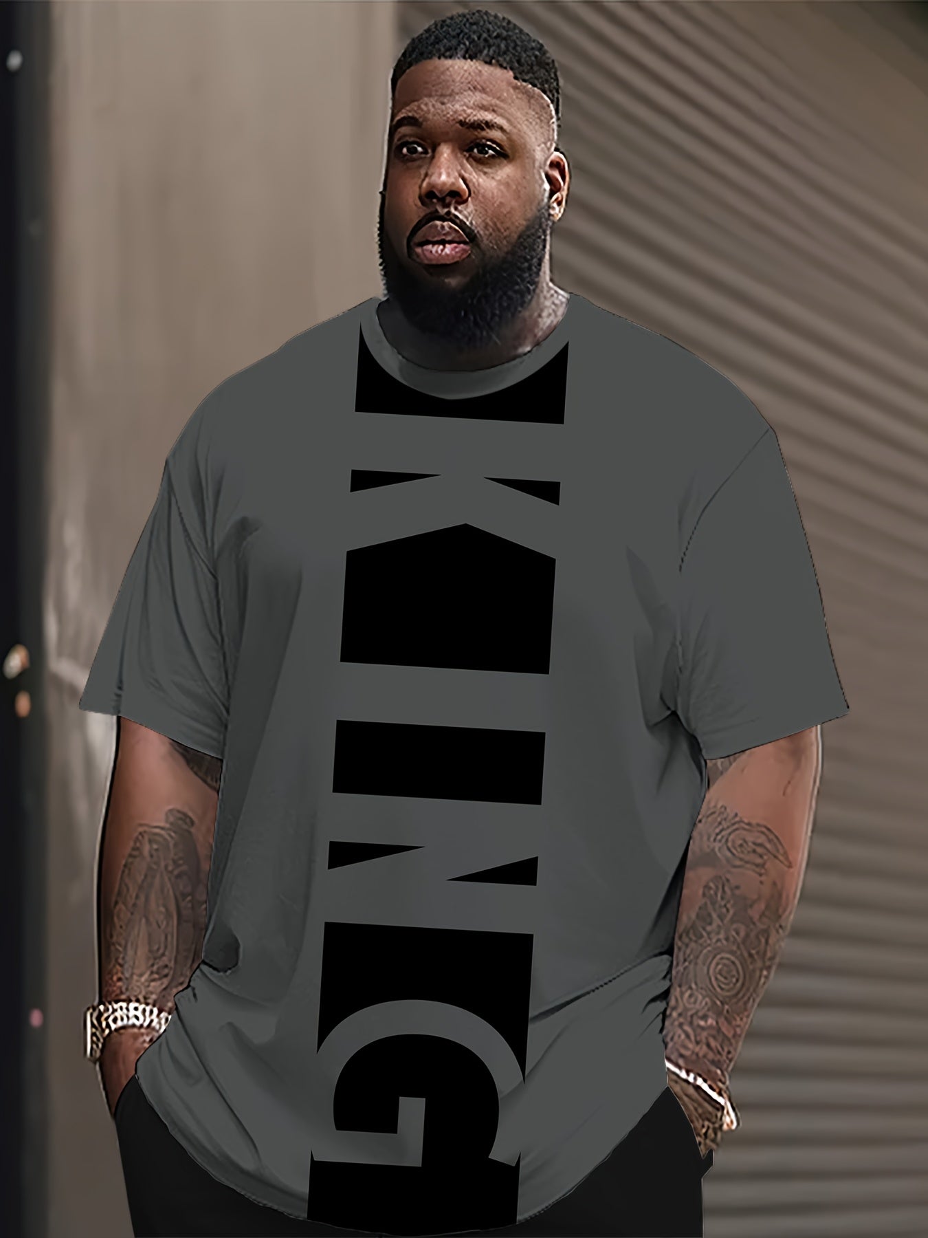 Men's All-Over Print Crew Neck Short Sleeve T-Shirt Polyester Spandex Regular Fit