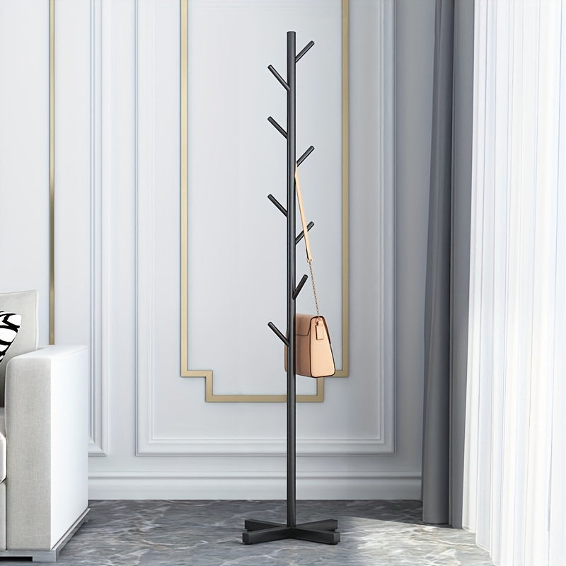 Freestanding Metal Coat Rack with Golden Finish Branch Hooks Lightweight No Assembly Entryway Living Room Bedroom