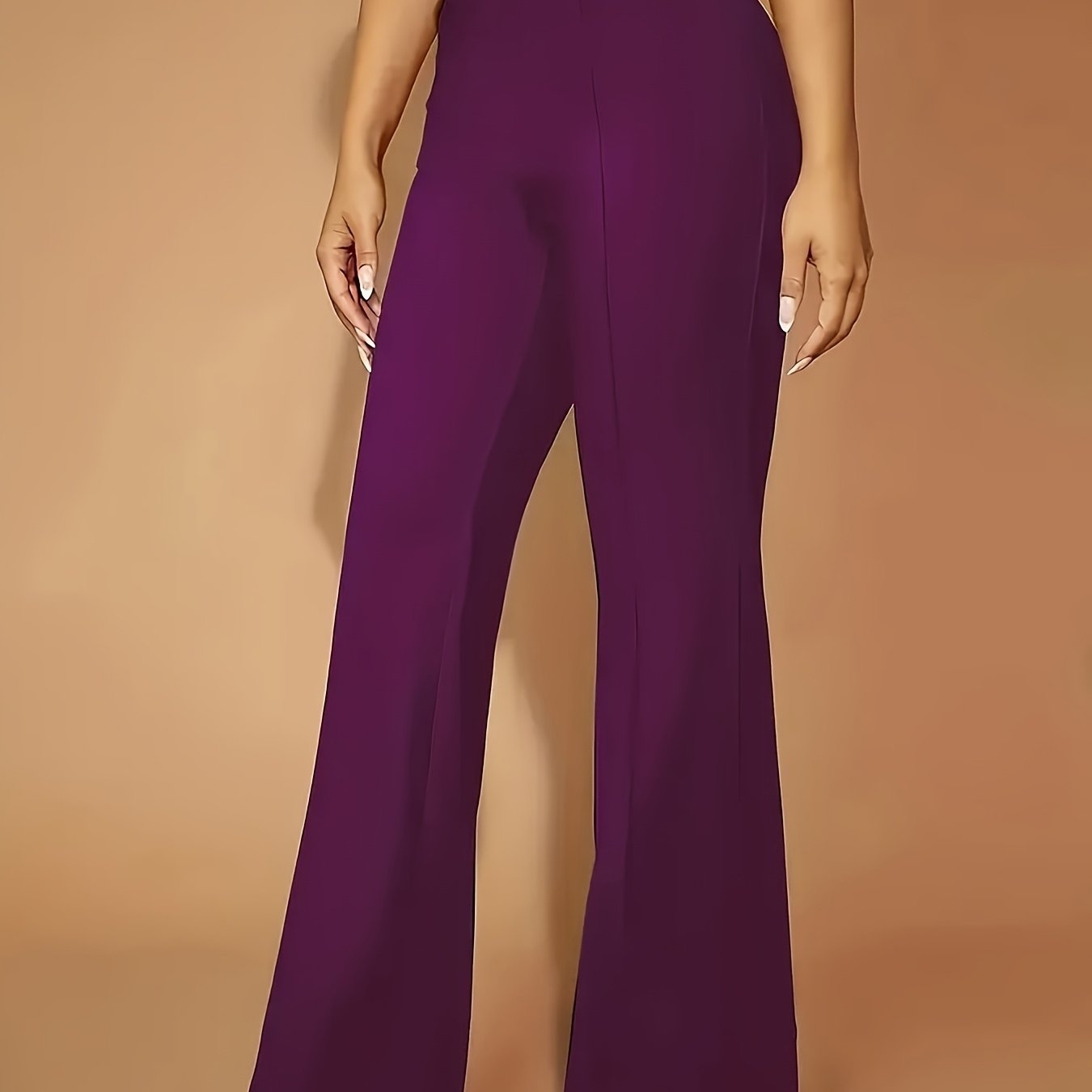 Women's Knit High-Waisted Slim Fit Pants Stretchy All-Season Casual