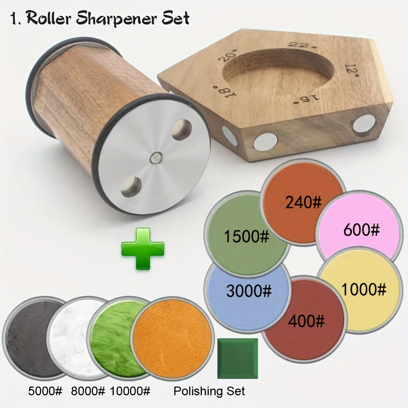 Magnetli Rulonli Pichoq Sharpening Tumbler, ajraladigan pichoq toshlari bilan bladesmith tizimi, 15-22 daraja burchak variantlarini taklif qiladi.