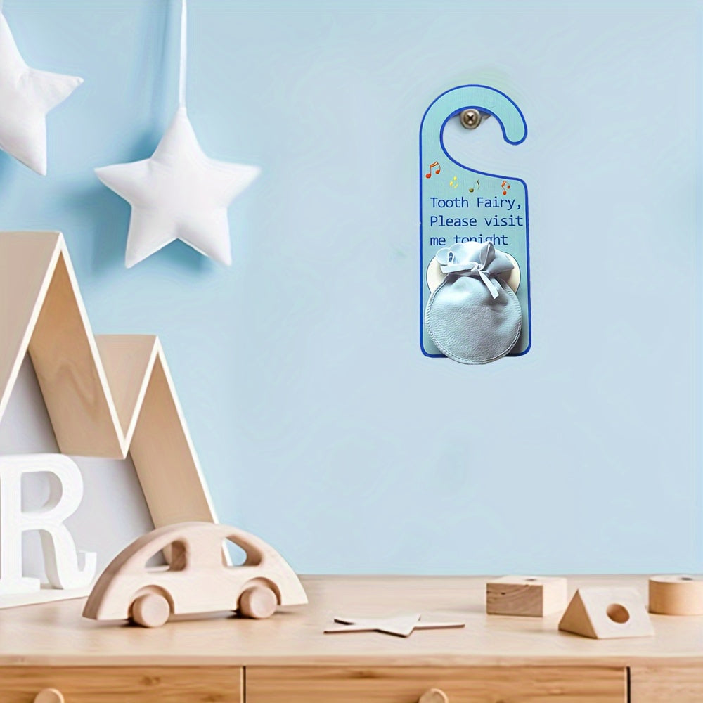 Kids' Tooth Fairy Door Hanger Pillow Pouch for Lost Teeth Boys Girls