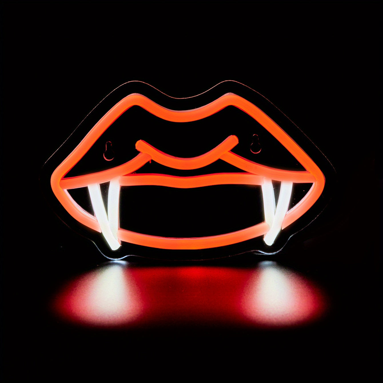 Neon Light Backboard Design with Teeth and Fangs for Man Cave Decoration USB Powered