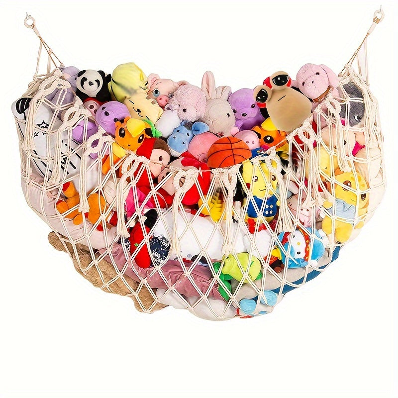 Stuffed Animal Wall Organizer Net Hammock for Bedroom Playroom Storage