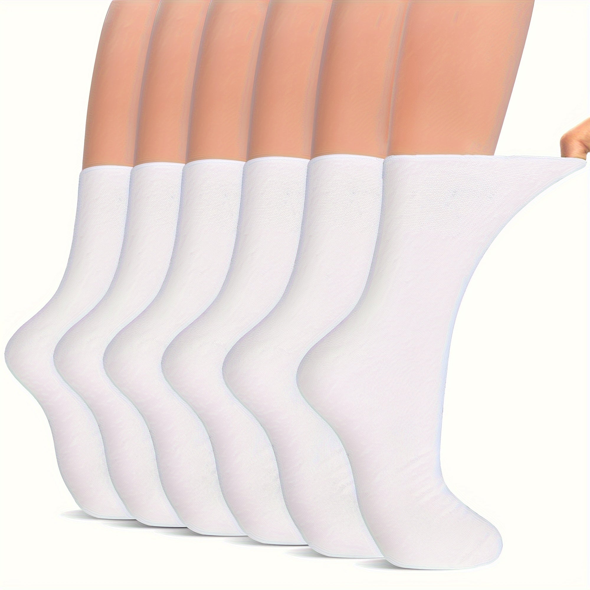 Мужские диабетические носки дышащие вязаные влагопоглощающие хлопковые смеси эластичные по размеру однотонные в упаковке из 6 пар