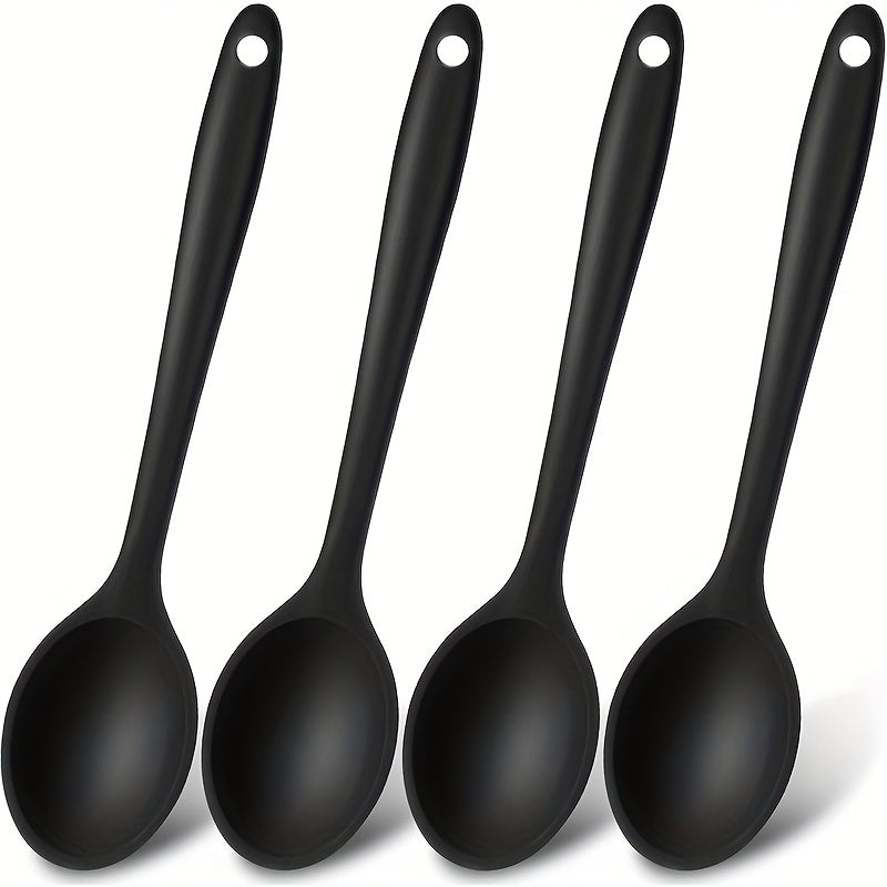 Silicone Cooking Spoon Set 2 or 4 Pieces for Stirring and Mixing