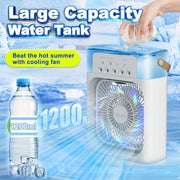 5 tezlikdagi namlantiruvchi, ultratovushli namlantirish, 1200ml shisha, Type-C ulanishi bilan portativ USB namlantiruvchi fan. Uy ofisi va sovg'a uchun mukammal, plastikdan tayyorlangan. Ideal ish stoli.