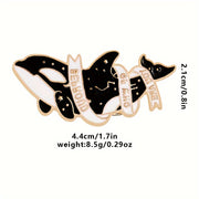 10 elegantes alfileres de aleación con forma de animal, pines de dibujos animados de ballenas del océano, broches de esmalte para ropa y bolsos