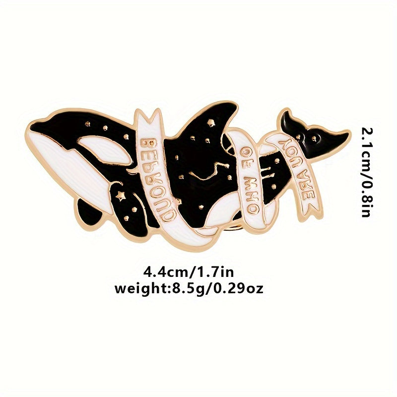 10 elegantes alfileres de aleación con forma de animal, pines de dibujos animados de ballenas del océano, broches de esmalte para ropa y bolsos