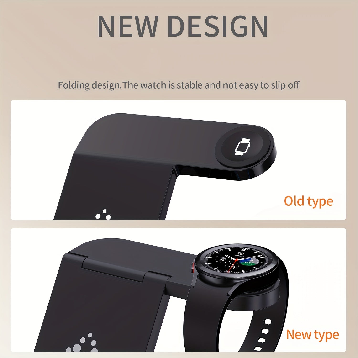 Samsung va Android qurilmalari uchun 4-in-1 simsiz zaryadlash stantsiyasi, LED kechki chiroq bilan