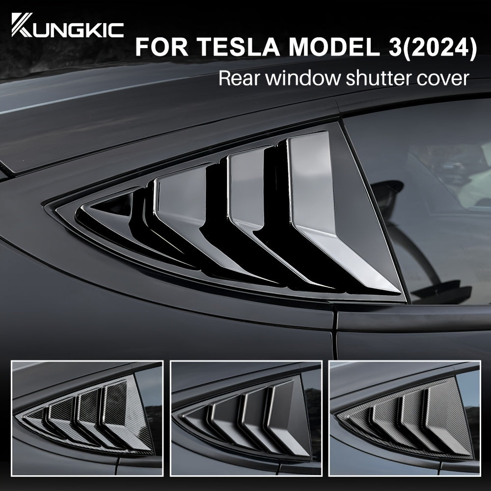 Rear Car Window Shutter Cover Carbon Fiber Pattern for Tesla Model 3