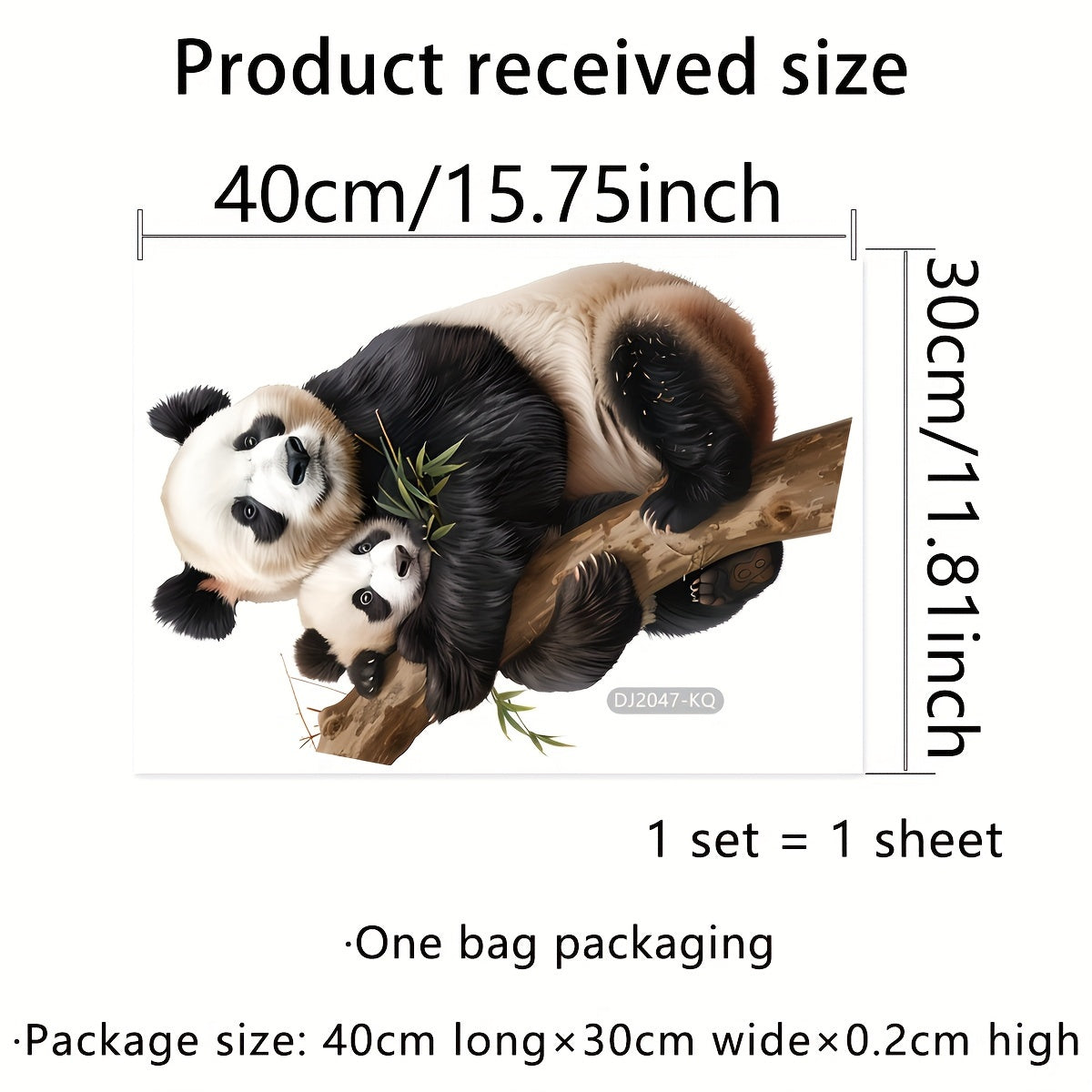 Dual-Sided Panda Family Window Cling Reusable Vinyl Decal for Home Office Decor