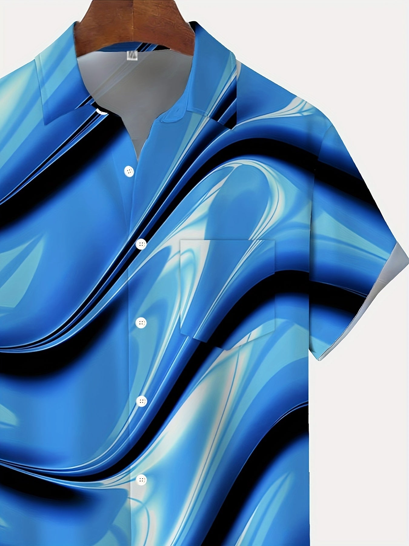 Katta o'lchamdagi erkaklar uchun Gava 3D bosma qisqa yengli ko'ylak - Ta'til uslubi, zamonaviy yozgi kiyim