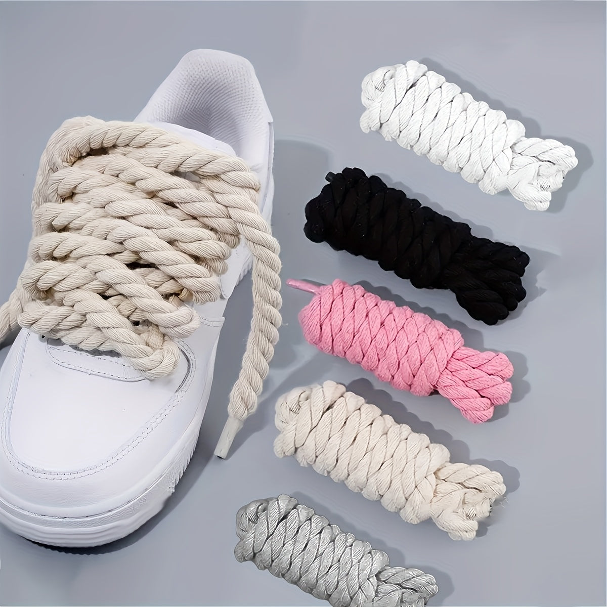 Unisex Woven Shoelaces 4 Pairs Durable Lightweight Canvas Sneakers Bold Colors