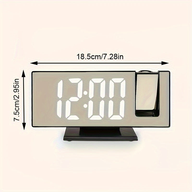 Uy dekoratsiyasi uchun USB quvvatli va katta displeyli qora proektsion soat