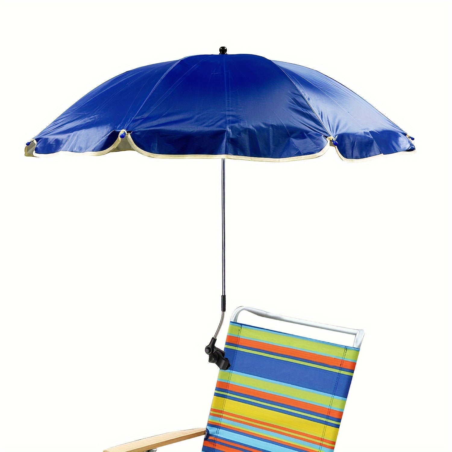 Portable 40-Inch Round Beach Umbrella with Adjustable Height and Wipe-Clean Fabric