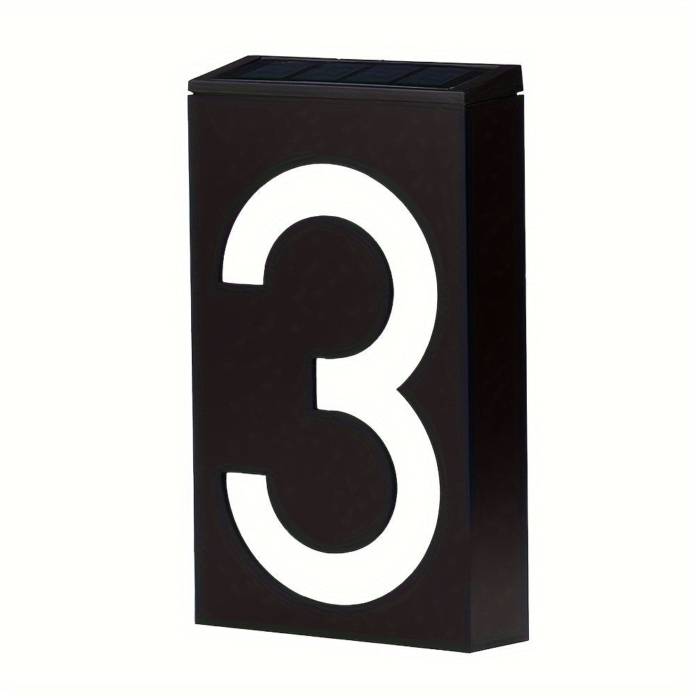 Luz de número de casa solar LED para exteriores, a prueba de agua, señal de dirección, iluminador de pared para jardín y patio