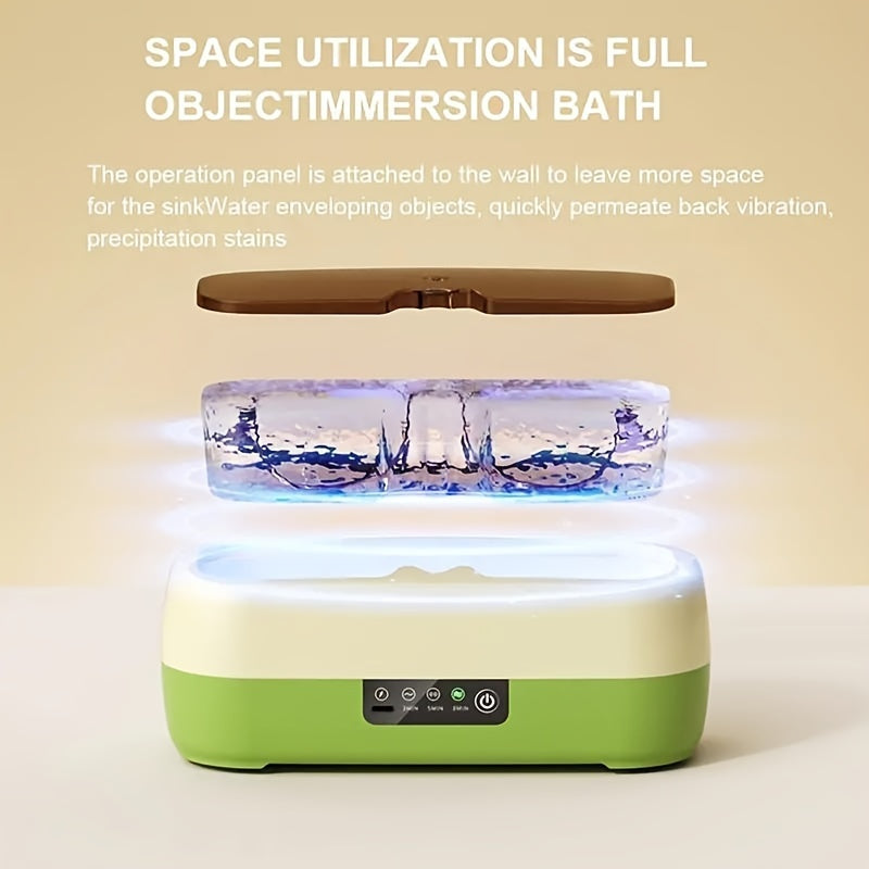 Limpiador portátil recargable por USB para gafas y reloj con luz azul y vibración