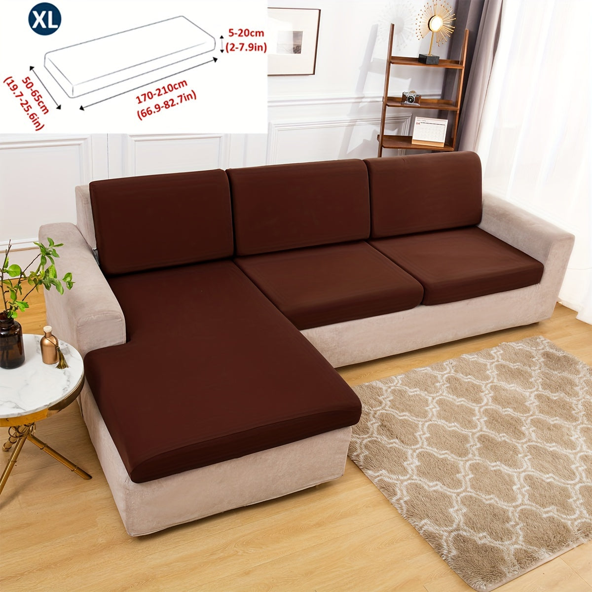 Klassik cho'ziladigan divan qoplamasi, armchair'dan bo'lak divanlargacha mos keladigan elastik lenta slipcover, mashinada yuviladigan polyester va spandeks aralashmasi, bitta o'rindiqdan to'rt o'rindiqli divanlargacha mos keladi.