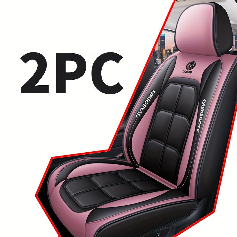 2pcs Front Car Seat Covers Leather Fit for Driver and Passenger Seats