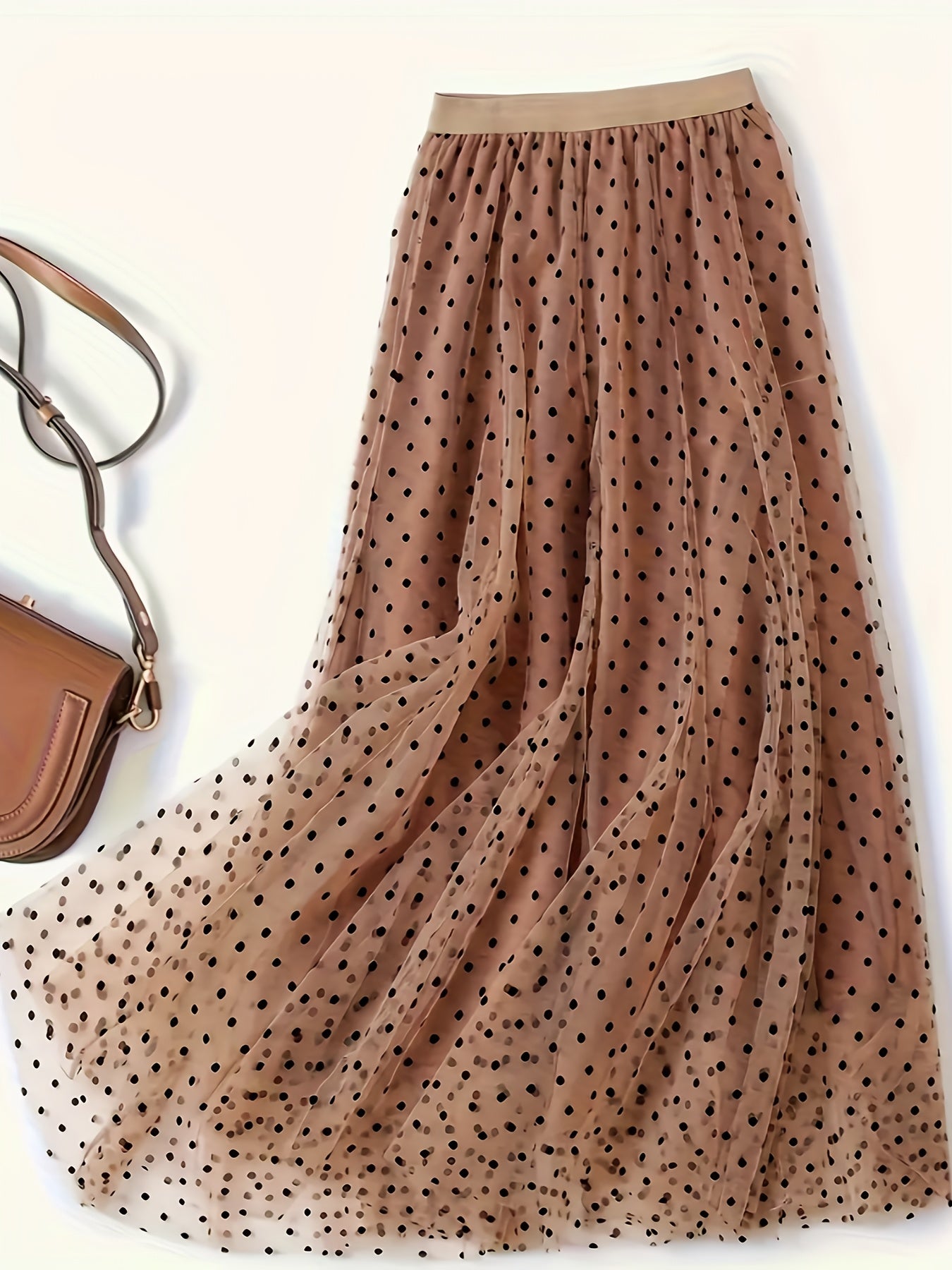 Plus Size Mesh Polka Dot Skirt Half Skirt Vacation Elegant Comfortable
