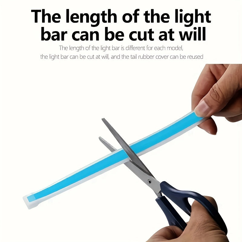 Tira de luz flexible LED para capó de coche universal, luz de escaneo, luz blanca hielo, decoración de ambiente