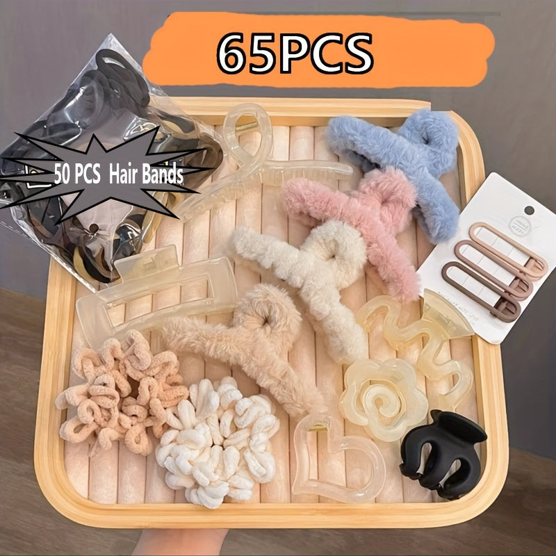 Women’s Plush Hair Clips Autumn Winter Color Small Hair Accessories Gift