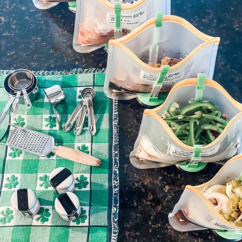 Juego de 2 o 4 soportes ajustables para bolsas, estante para almacenamiento de alimentos en la cocina