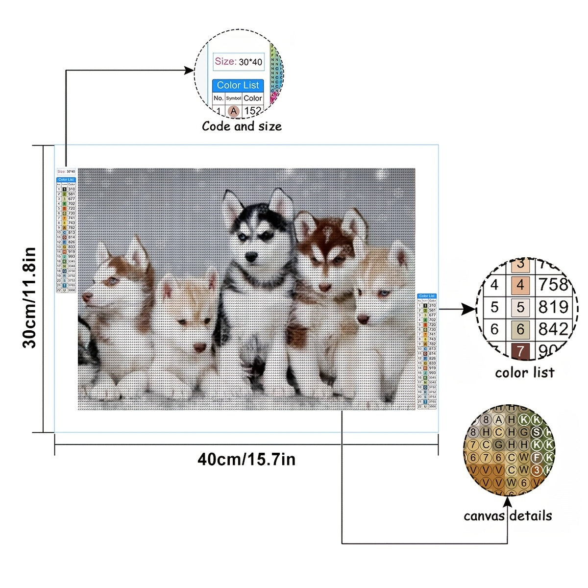 Набор для алмазной живописи с пятью собаками, блестящими овалами, мерцающая тема животных