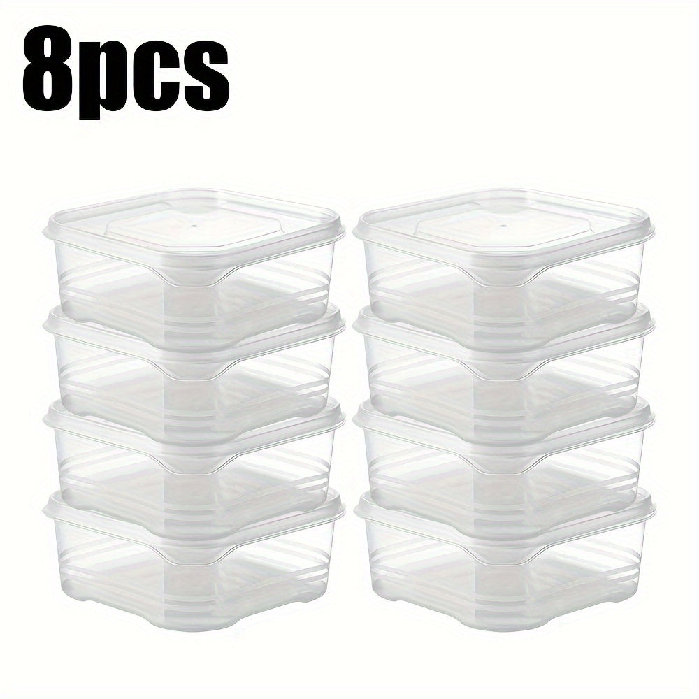 8pcs Reusable Plastic Food Storage Containers with Lids, Leak-Proof, Clear