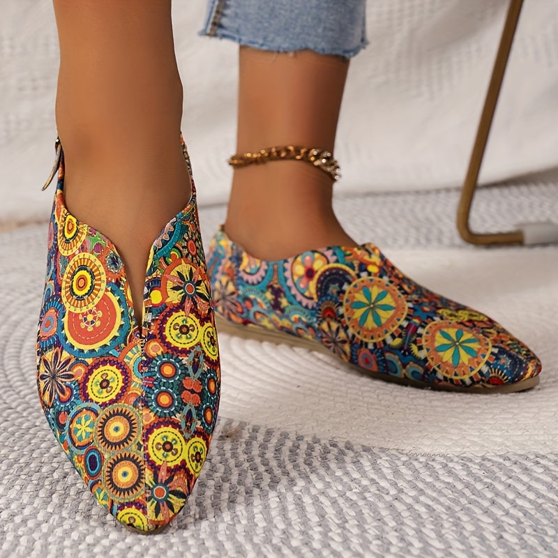 Women's Slip-On Loafers Casual Flat Shoes Comfortable Soft Pointed Toe