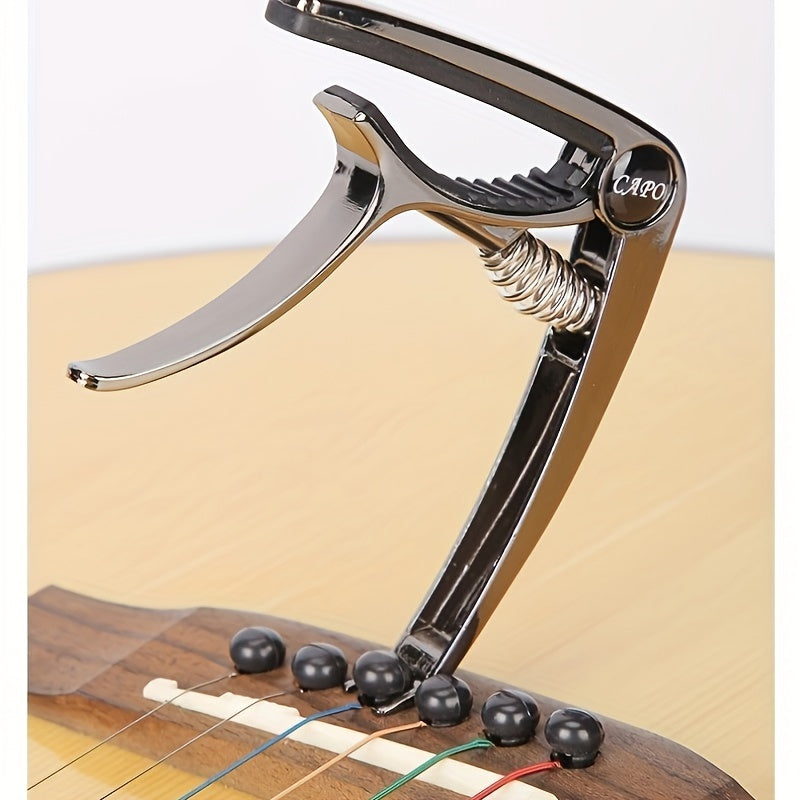 Multi-Function Zinc Alloy Guitar Capo with Black Tuner Clip for Guitars and Ukuleles