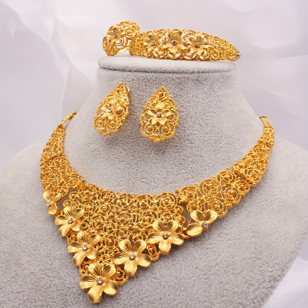 Women's Wedding Jewelry Set Necklace Bracelet Ring Earrings European American African Style
