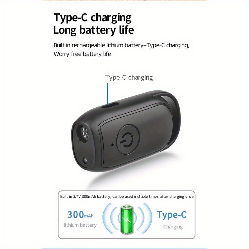 Mini Ultrasonic Dog Repeller with LED Light Rechargeable Battery and USB Power