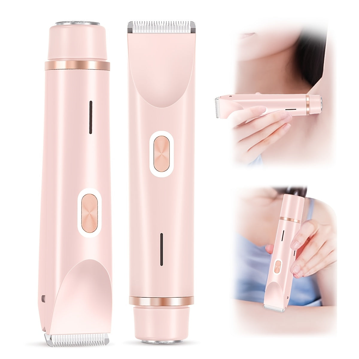 Women's Electric Hair Trimmer Dual-Head Rechargeable USB Face and Body Shaver