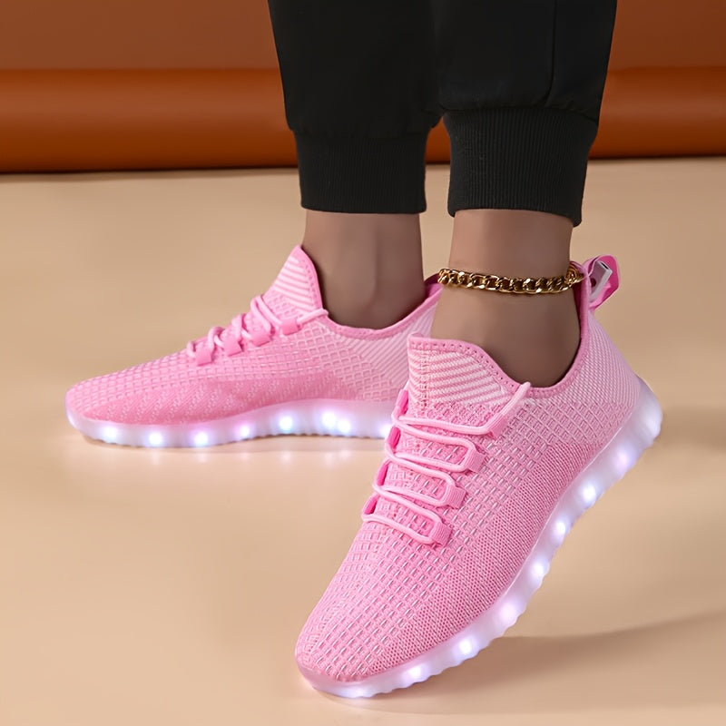 Ayollar uchun kundalik LED yoritgichli sport poyabzali USB qayta zaryadlanadigan qorqinchli yoritgichli sport poyabzali
