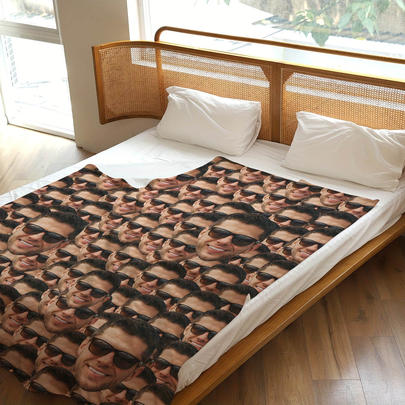 Shaxsiylashtirilgan foto plash va flanel yostiq, quchoqlash uchun yumshoq, issiq sovg'a