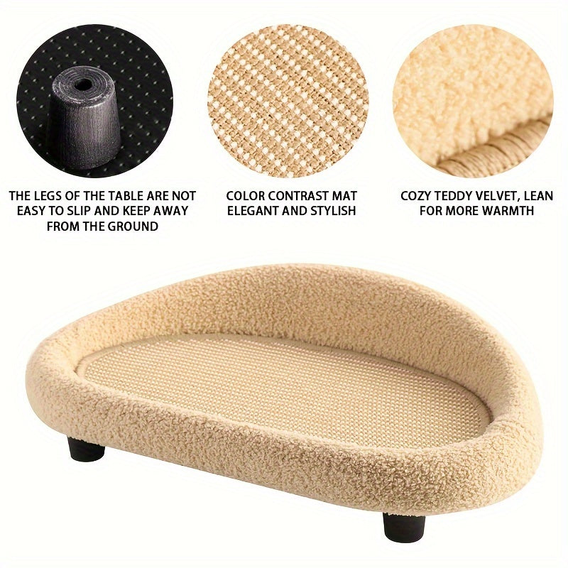 Cat Sofa Bed with Scratching Pad Faux Hemp Durable Resting Area for Cats