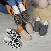 Women's Floral Print Flat Mules, Slip-On Loafers, Lightweight, Casual Shoes