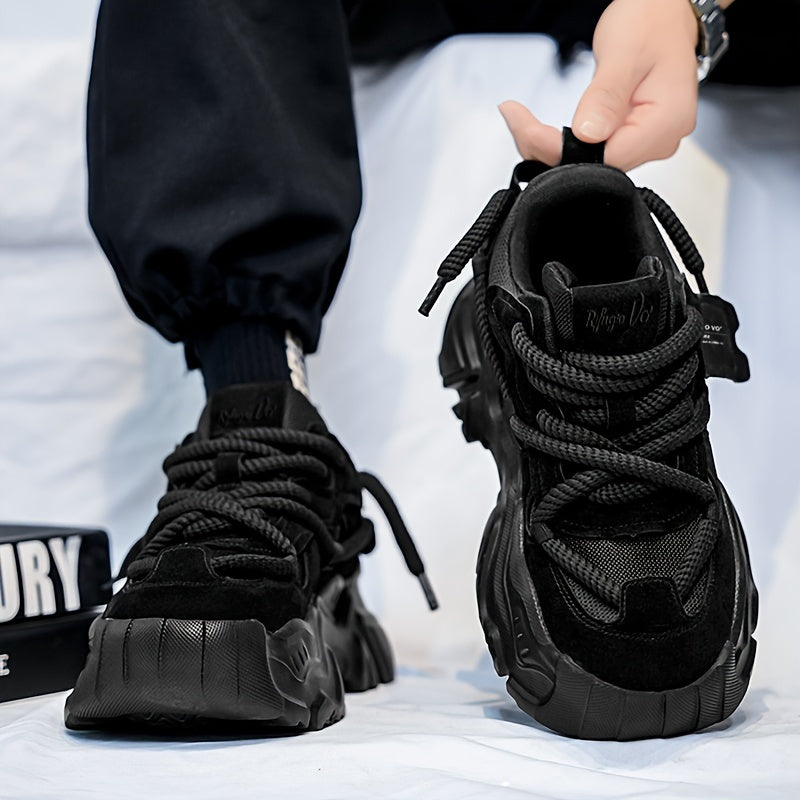 Men's Light Gray Chunky Sneakers Breathable Mesh Hidden Height Increase Casual Athletic Shoes