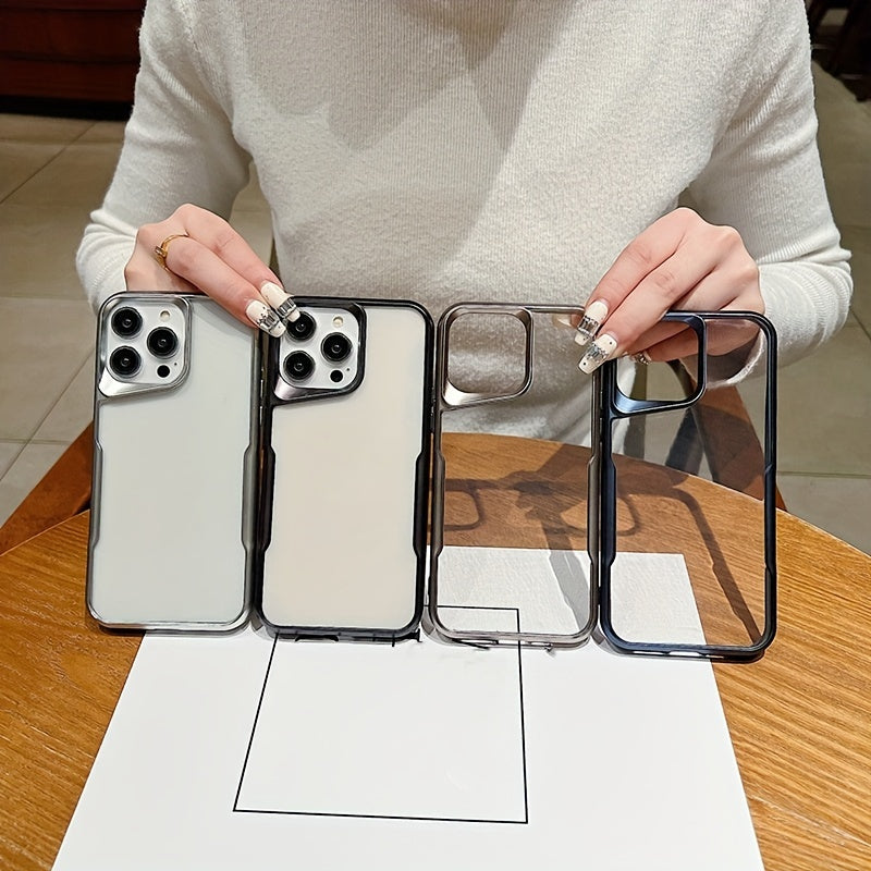 Electroplated Transparent TPU Phone Case for iPhone 11-15 Models