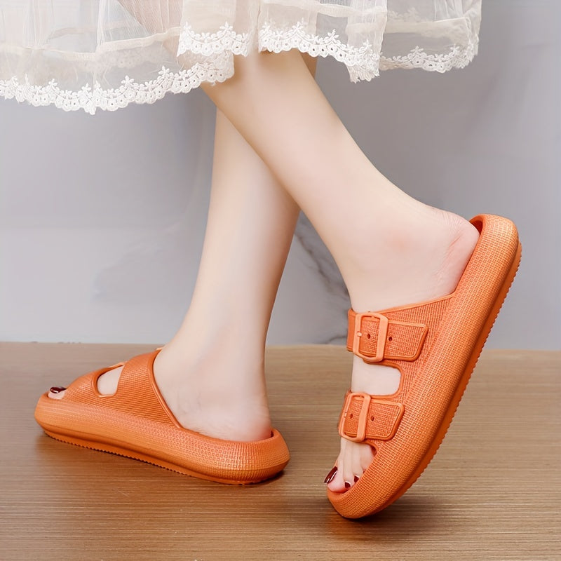 Unisex EVA Pillow Slides Beige Textured Indoor Outdoor Slip-On Sandals