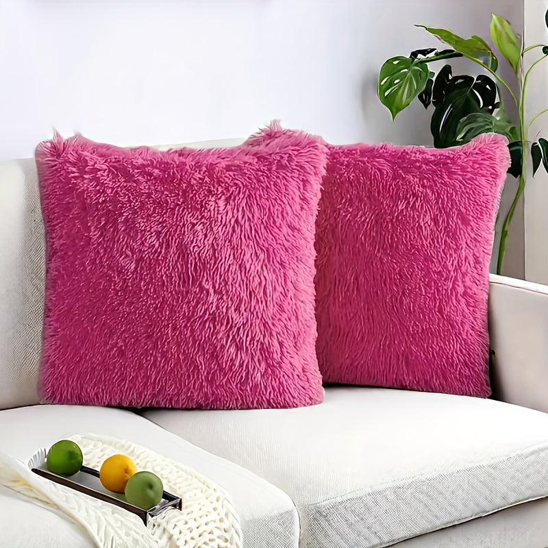 2 Роскошные Пуховые Наволочки - Мягкий Делюкс Плюшевый Флис - Рождественский Декор для Дивана или Спальни - 40.64x40.64 см