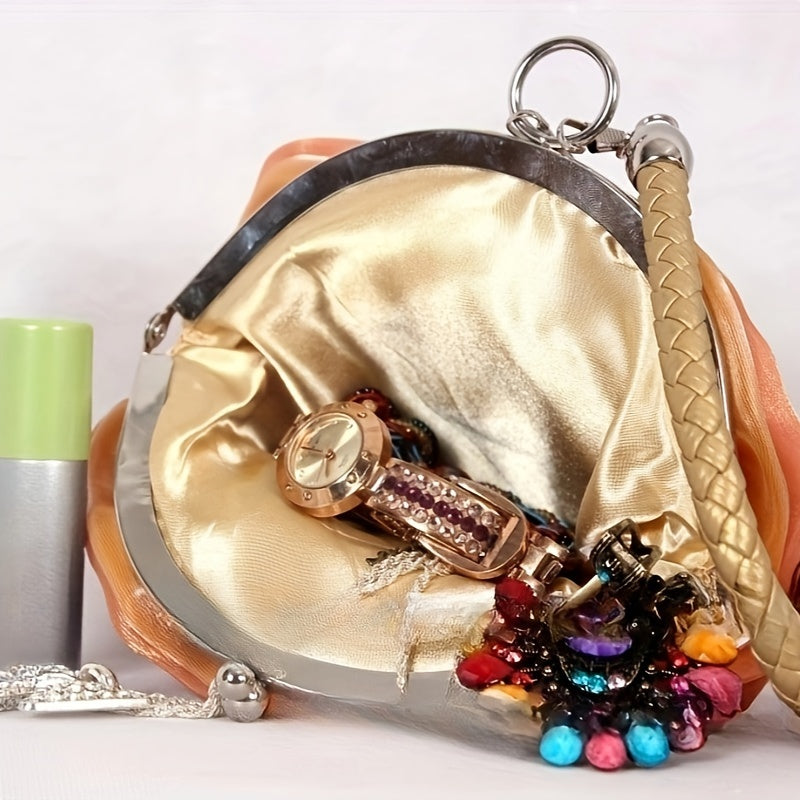 Kecha kiyimlari va partiyalar uchun ipak uch o‘lchovli gul sumkasi