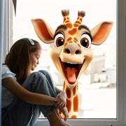 Adorable calcomanía de ventana de vidrio con caricatura de tigre electrostático, reutilizable, decoración para el hogar