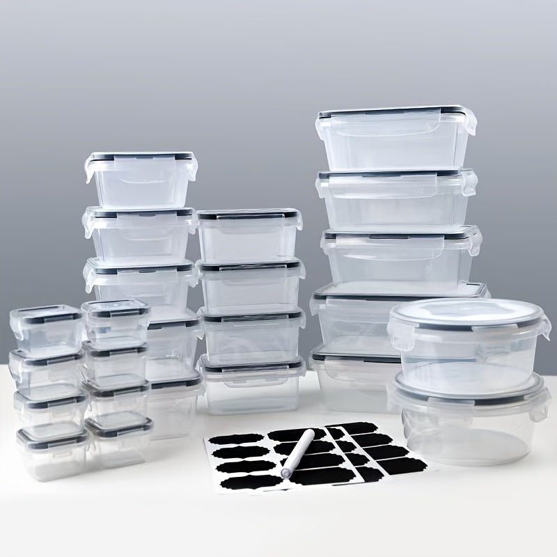 24-Piece Microwave Safe Kitchen Storage Container Set Leakproof Shatterproof Plastic Airtight Lids