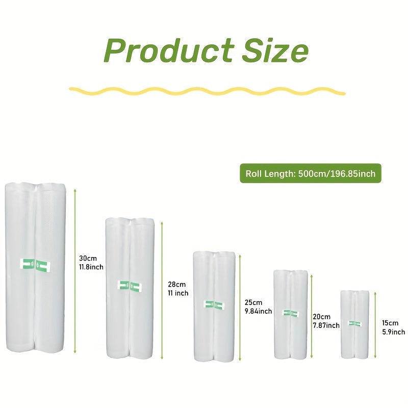 2 Rolls Food Preservation Vacuum Bags for Sealing and Sous Vide Cooking