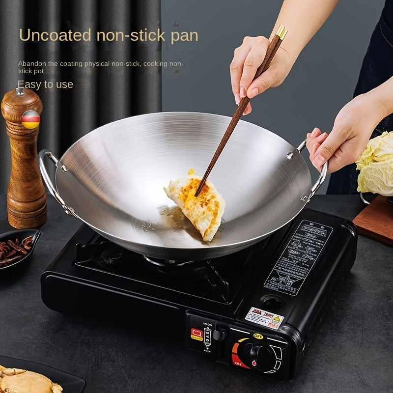 Olla de cocina de acero inoxidable con doble asa, reforzada, grande, para restaurante, comedor y hogar