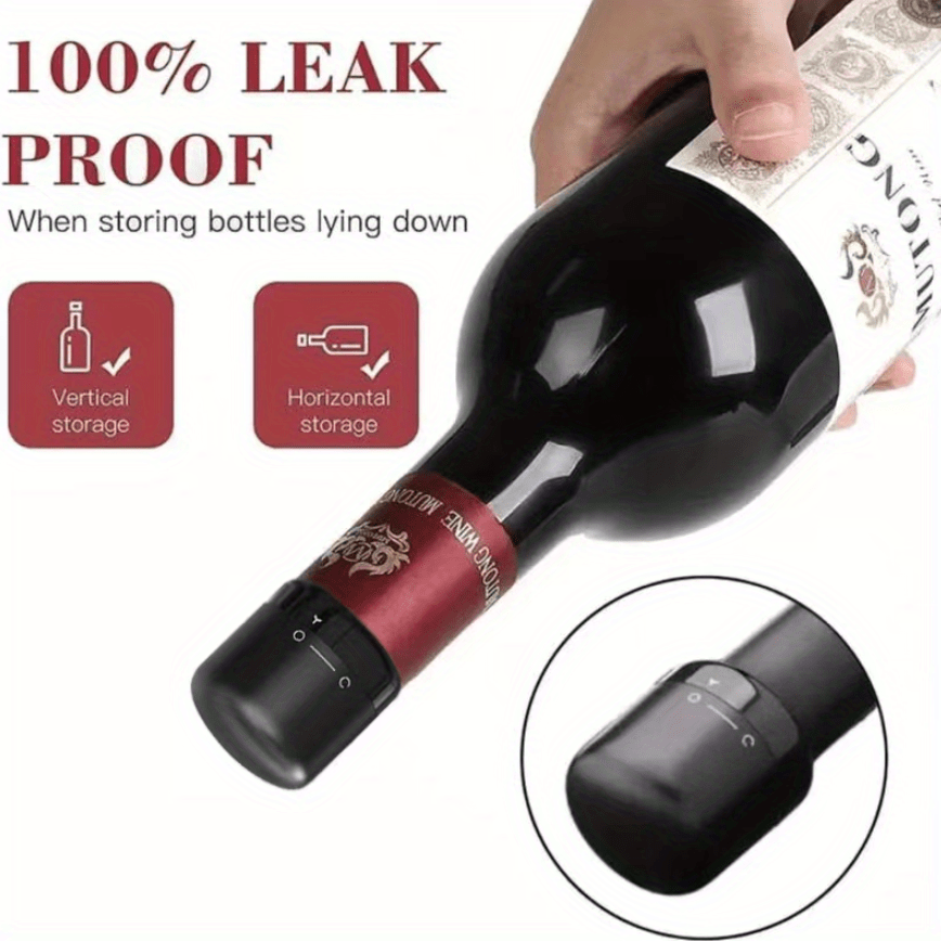 Black Wine Stopper Leak-Proof Red Wine Preservation Kitchen Dining